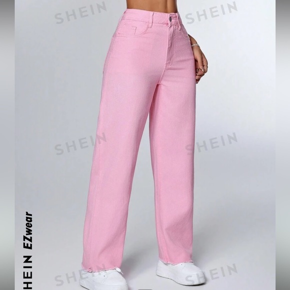 Cropped Raw Hem High Waist Straight Leg Jeans Size 4 - Picture 2 of 5